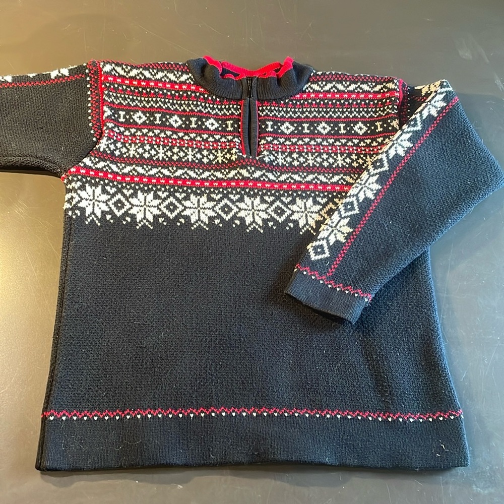 Hanna Andersson Quarter-Zip Sweater (Winter, Holiday, Snowflake)